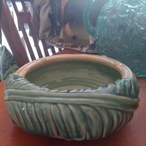 Vintage ceramic glazed indoor planter or bowl